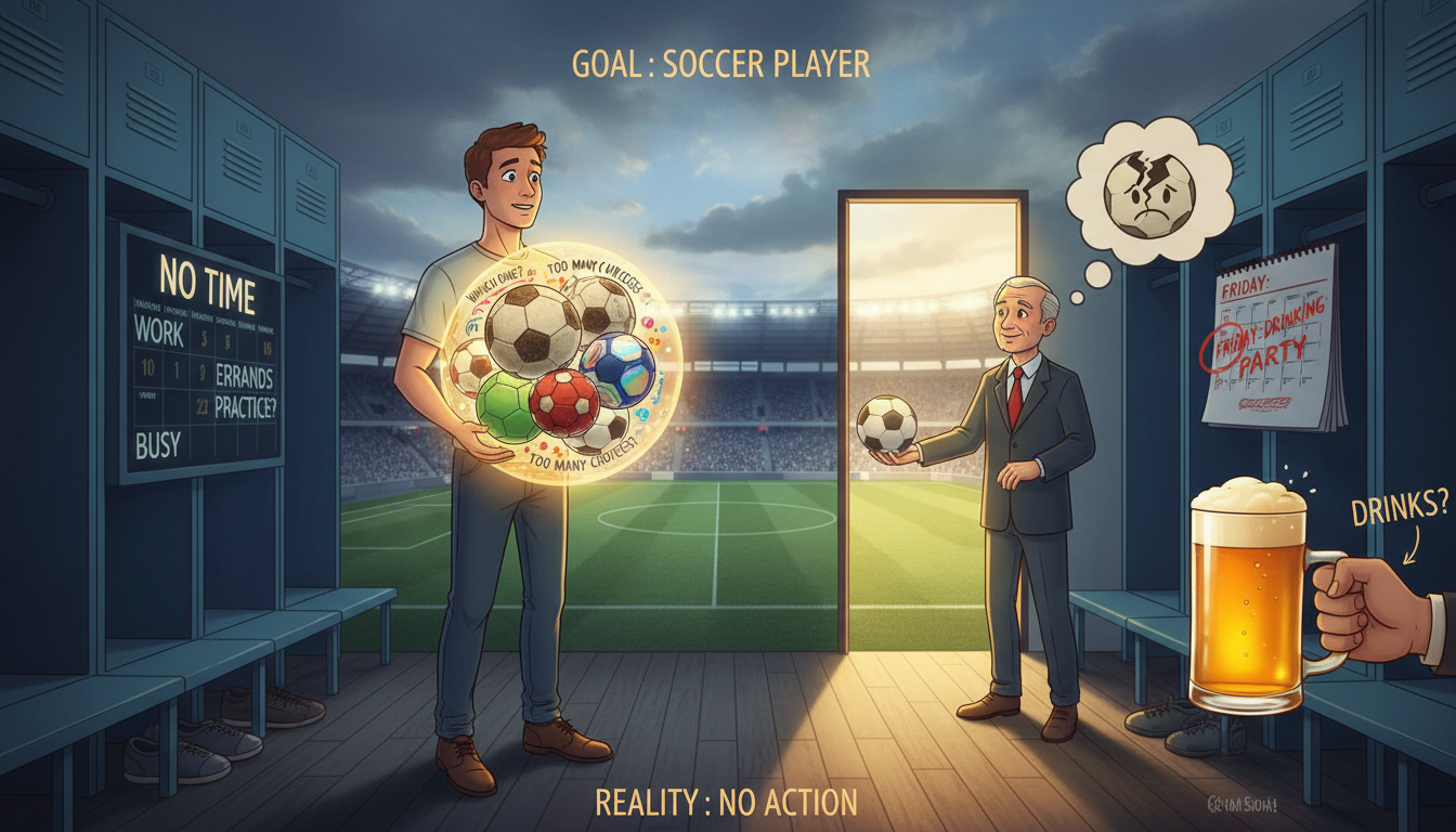 サッカー選手になりたいが、サッカーボールを蹴ったことがない人の話
